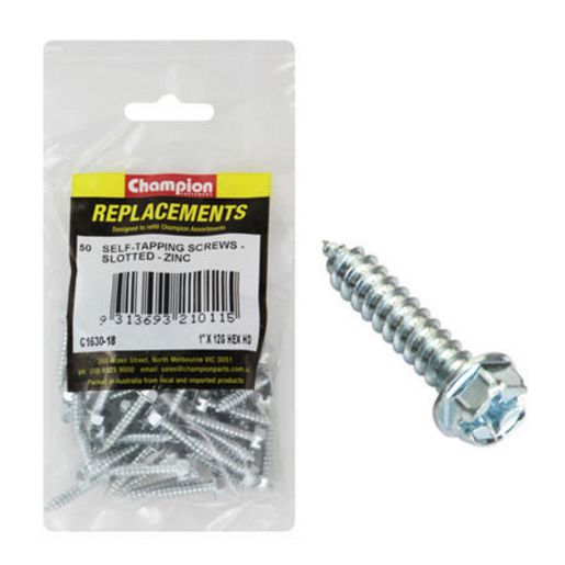 Champion Fasteners Self Tapper Screw Hex Combo 5.5 x 25mm Zinc Plated C1630-18