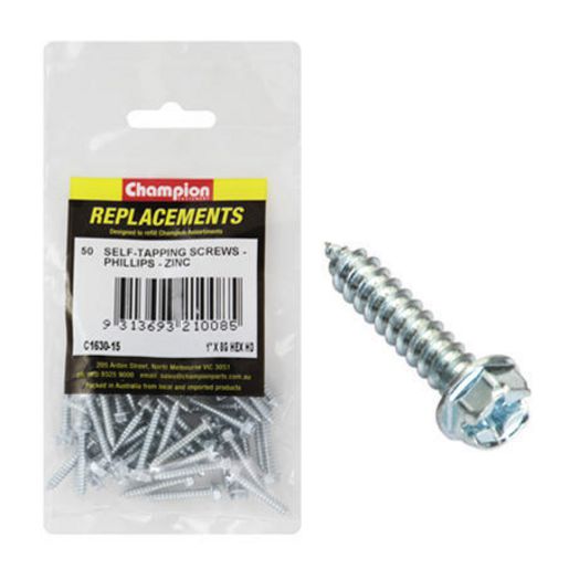 Champion Fasteners Self TaPPEr Screw Hex Combo 4.2 X 25mm Zinc Plated C1630-15