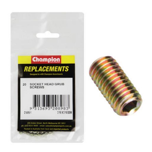 Champion Fasteners Grub Screw Socket Head BSW 3/16in x 3/16in Refill Pack C1416-1