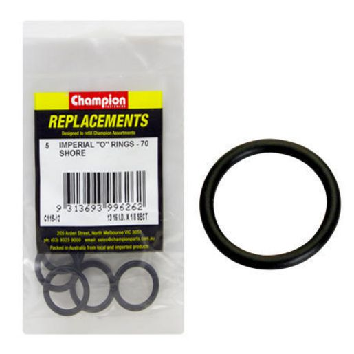 Champion Fasteners O Ring Nitrile Rubber 70 Shore 13/16in x 1/8in Refill Pack C115-12