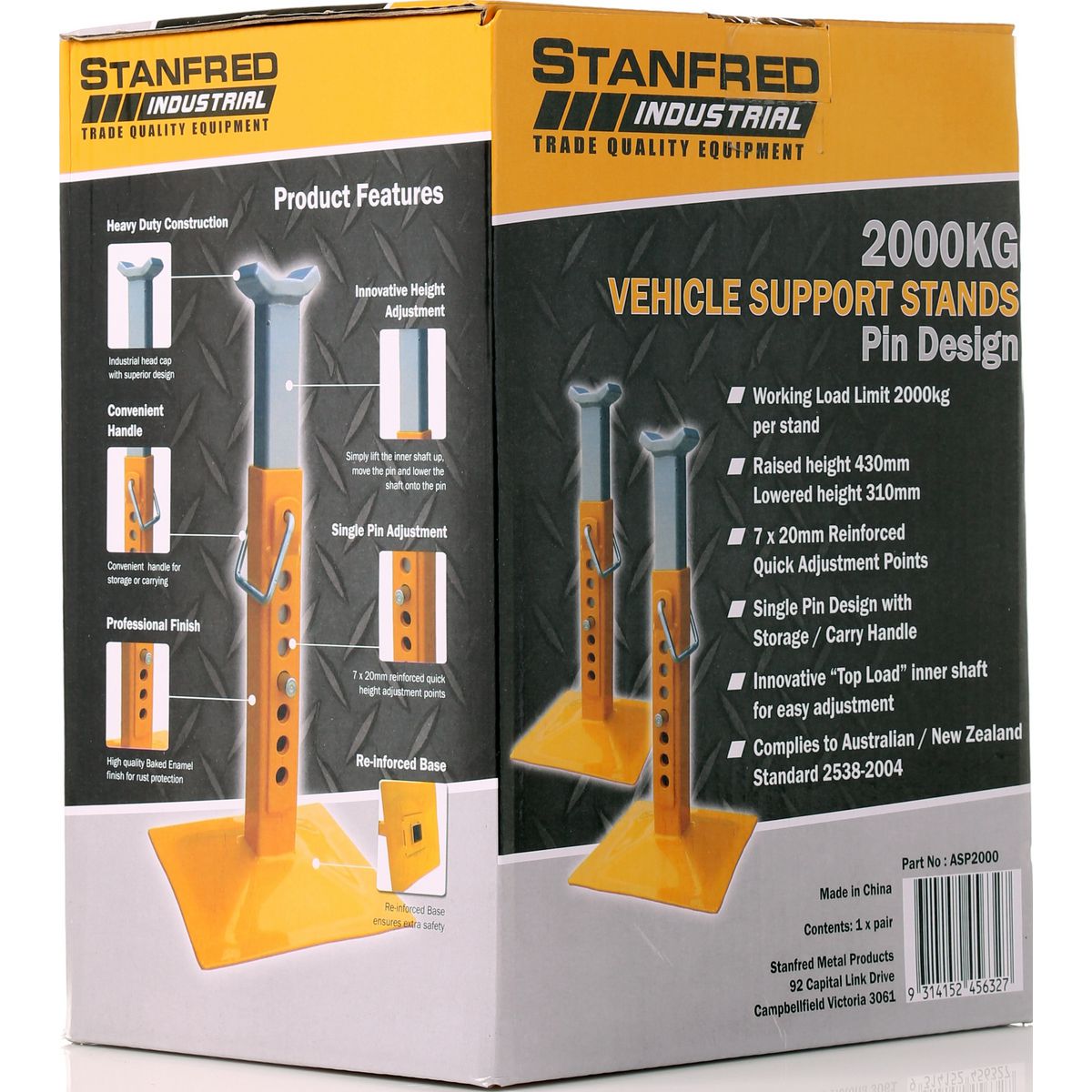 Stanfred Vehicle Stands Pin Type 2000Kg ASP2000