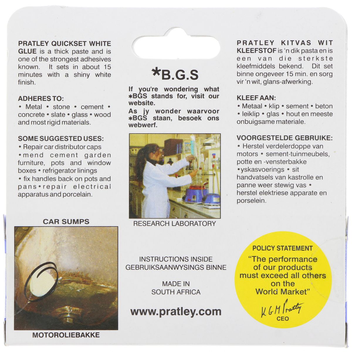 Pratley Quickset White Glue 40Ml 85139