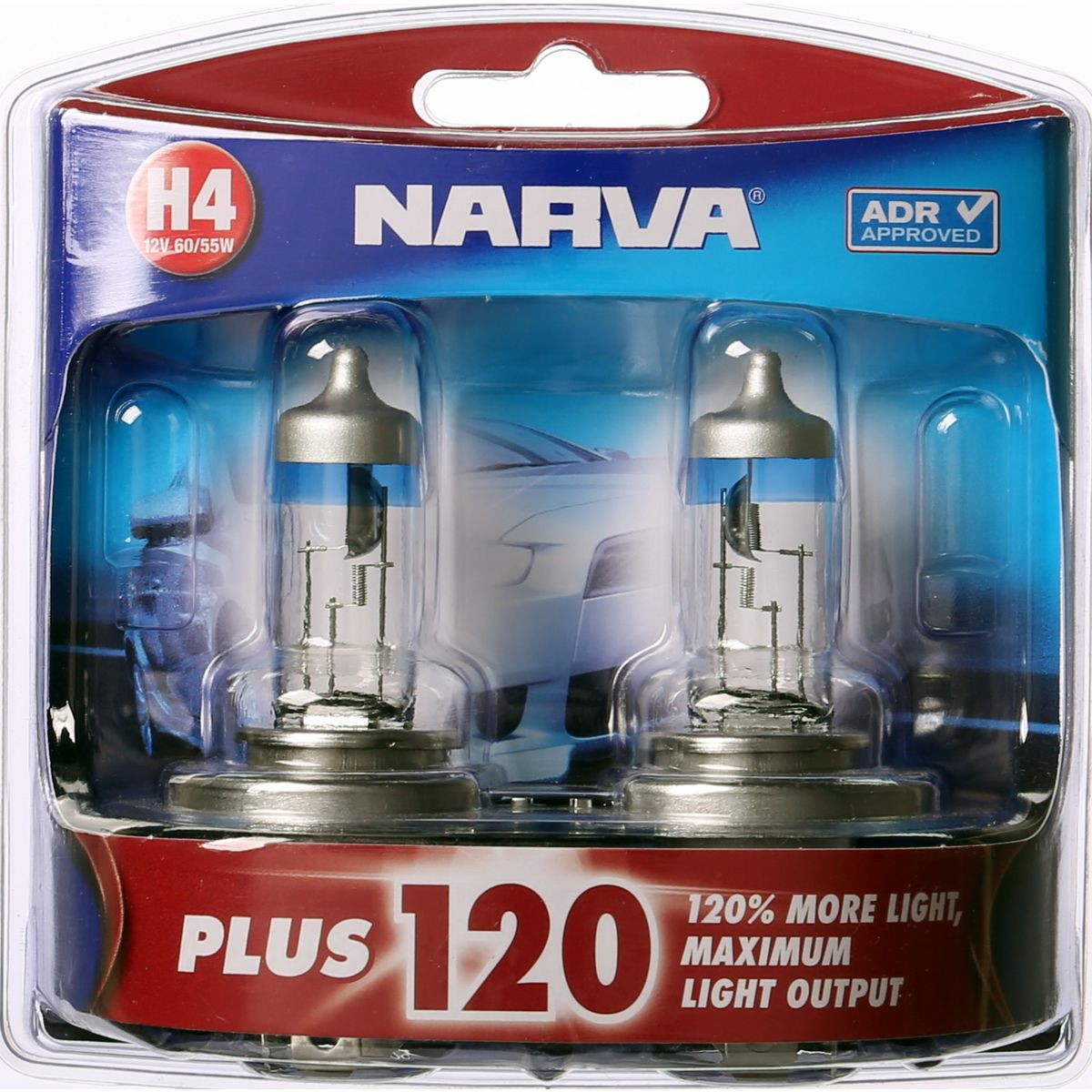 Narva H4 Globe 12V 60/55W Plus 120 2 Pack 48362BL2