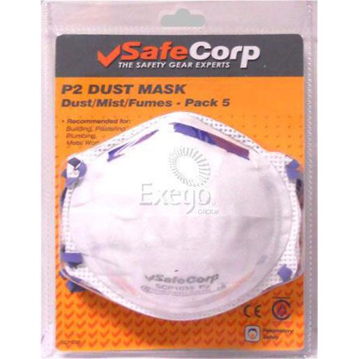 Safecorp Dust Mask No Valve 5Pk SCP1035