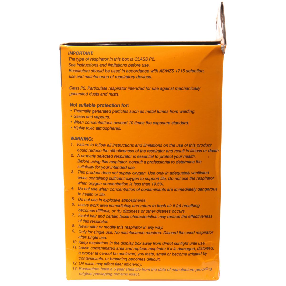 Safecorp Dust Mask With Valve 10Pk SCP1050
