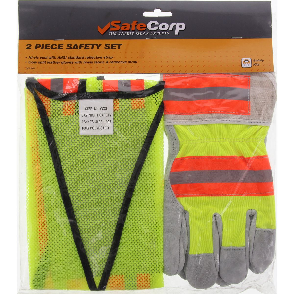 Safecorp Safecp Hi Visibility Vest & Gloves Pack SCP7005