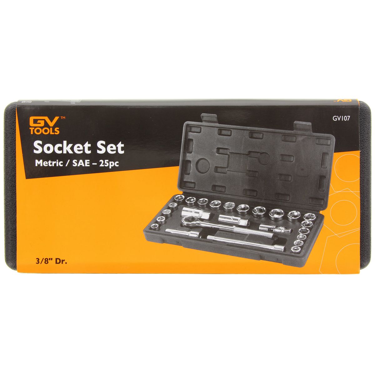 GV Tools Socket Set 25pc 3/8In Drive GV107