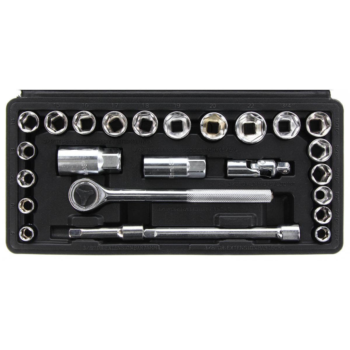 GV Tools Socket Set 25pc 3/8In Drive GV107