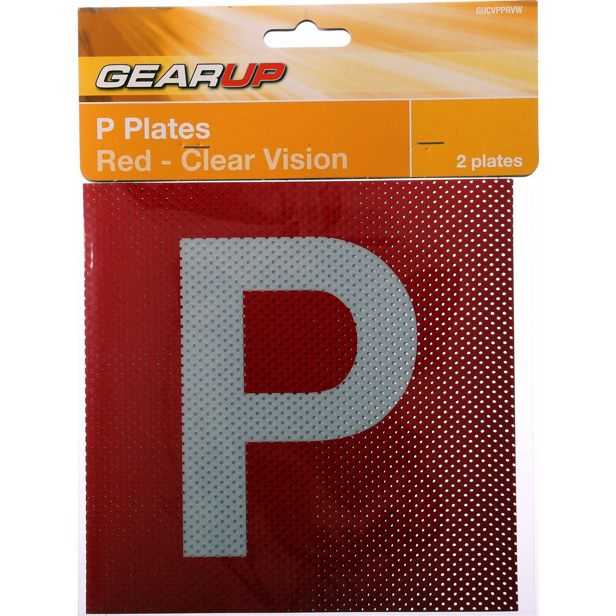 Gearup Clear Vision Probationary Plate Set Red GUCVPPRVW