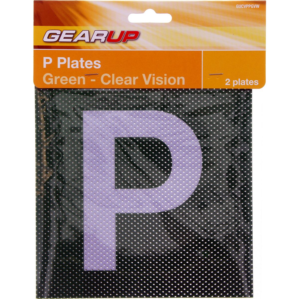 Gearup Clear Vision Probationary Plate Set Green