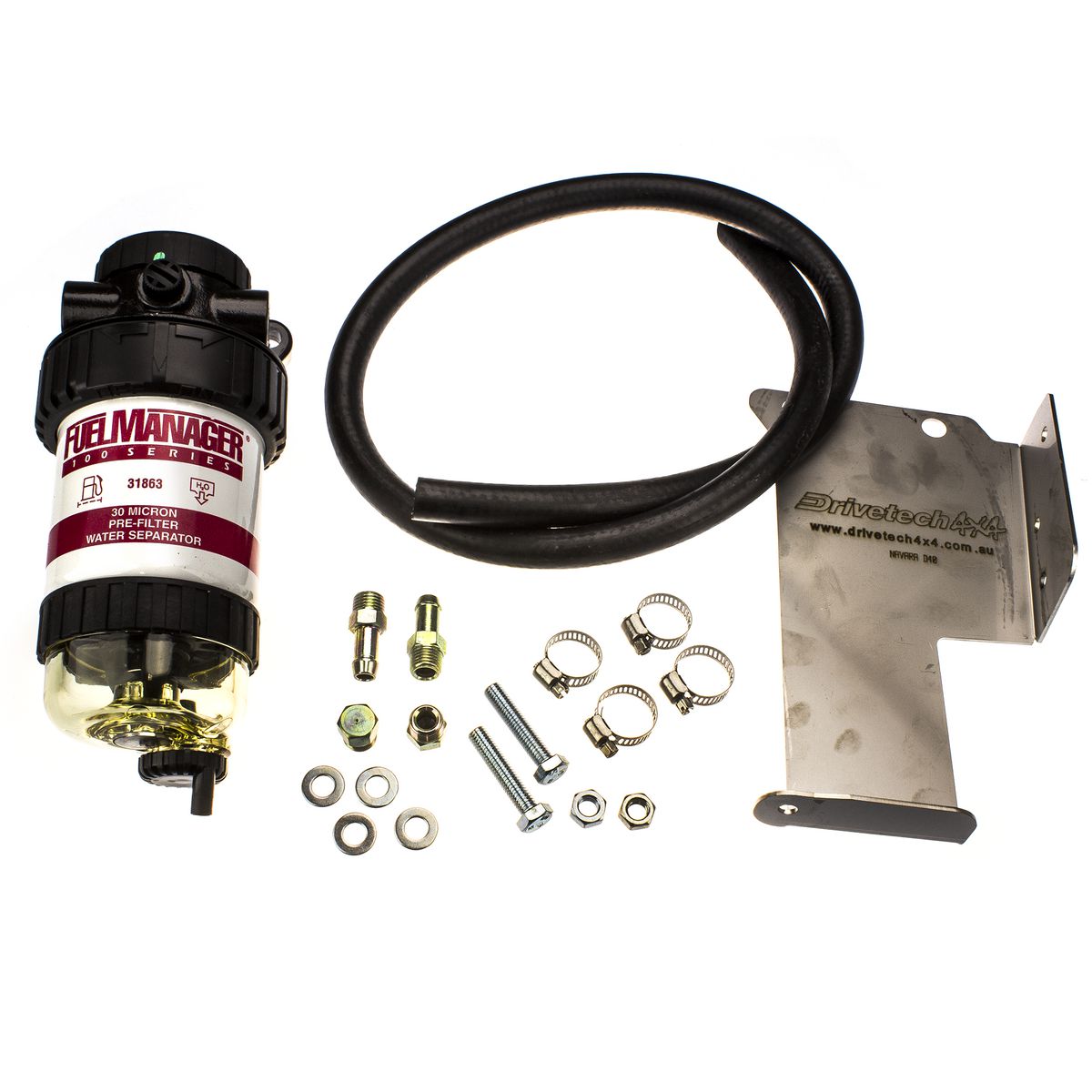 Drivetech 4x4 FuelManager Diesel Pre Filter Kit DT-FMK008 fits Nissan Navara D40 Manual 2.5L Non-DPF