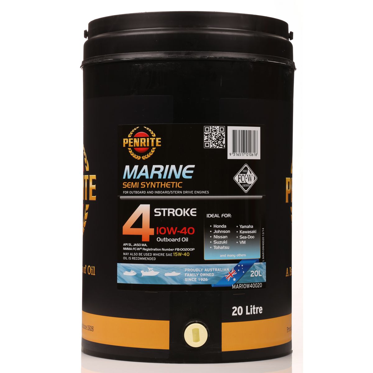 Penrite Marine Outboard 4 Stroke Oil 10W-40 20L