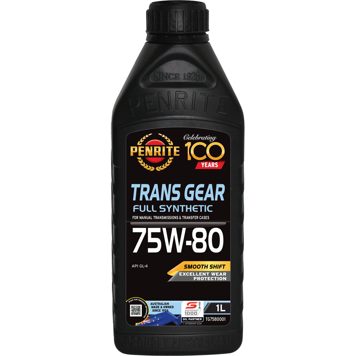 Penrite Trans Gear SAE 75W-80 Full Synthetic Engine Oil 1L TG7580001