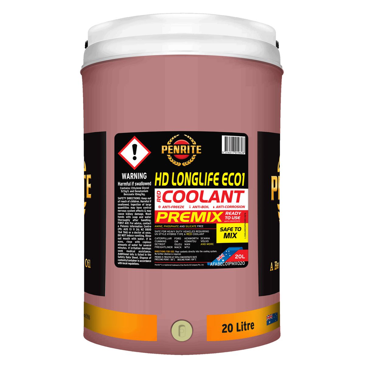 Penrite HD Longlife ECO1 Heavy Duty Coolant Premix 20L AFABEC01PMX020