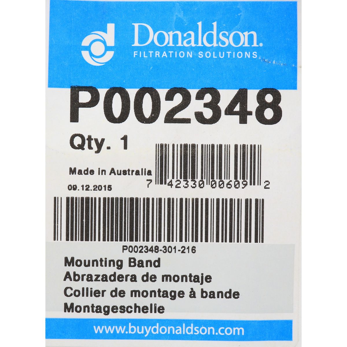 Donaldson Mounting Band Assy 5.25 P002348