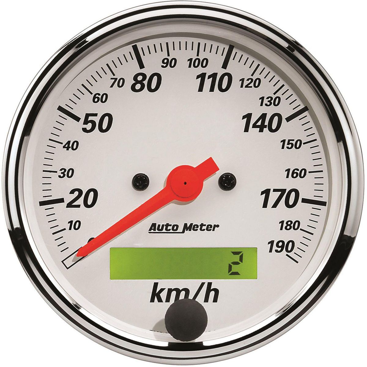 Autometer Arctic White 3-1/8in Speedometer 190KPH Electric AU1388-M