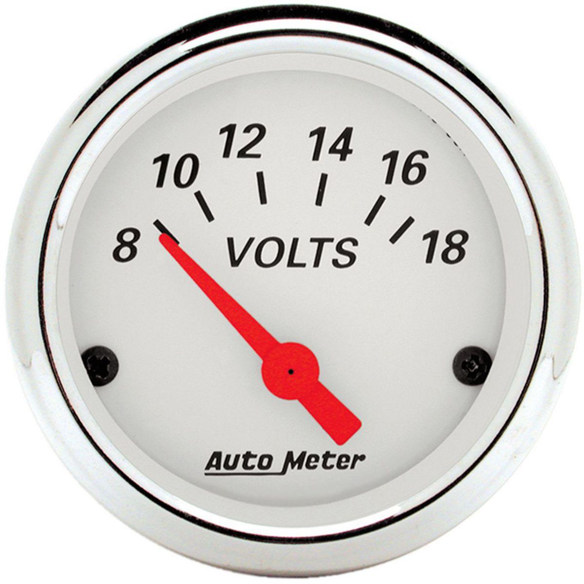 Autometer Arctic White 2-1/16in Voltmeter 8-18V Short Sweep Electric AU1391