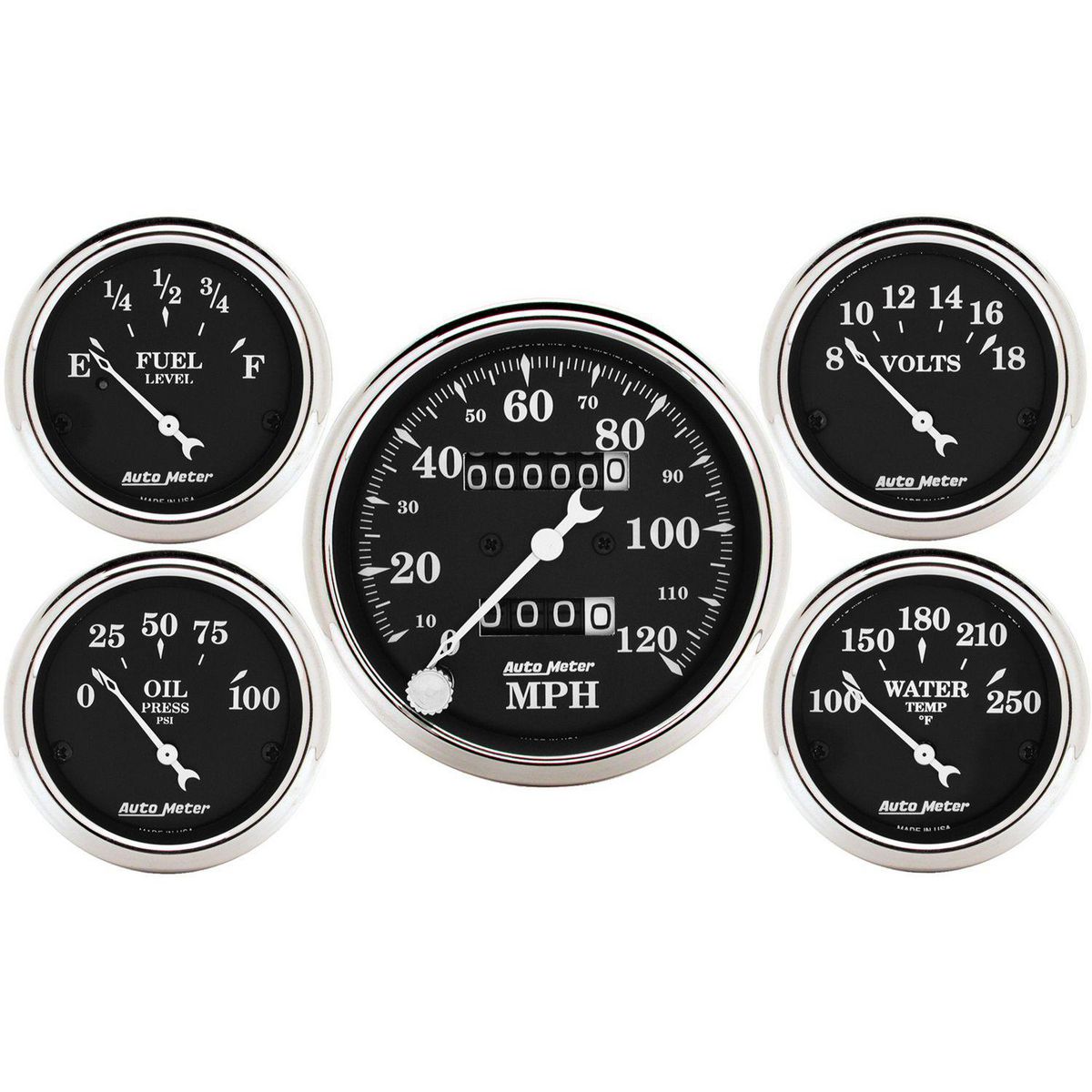 Autometer Old Tyme 5 Piece Gauge Kit Mechanical AU1708