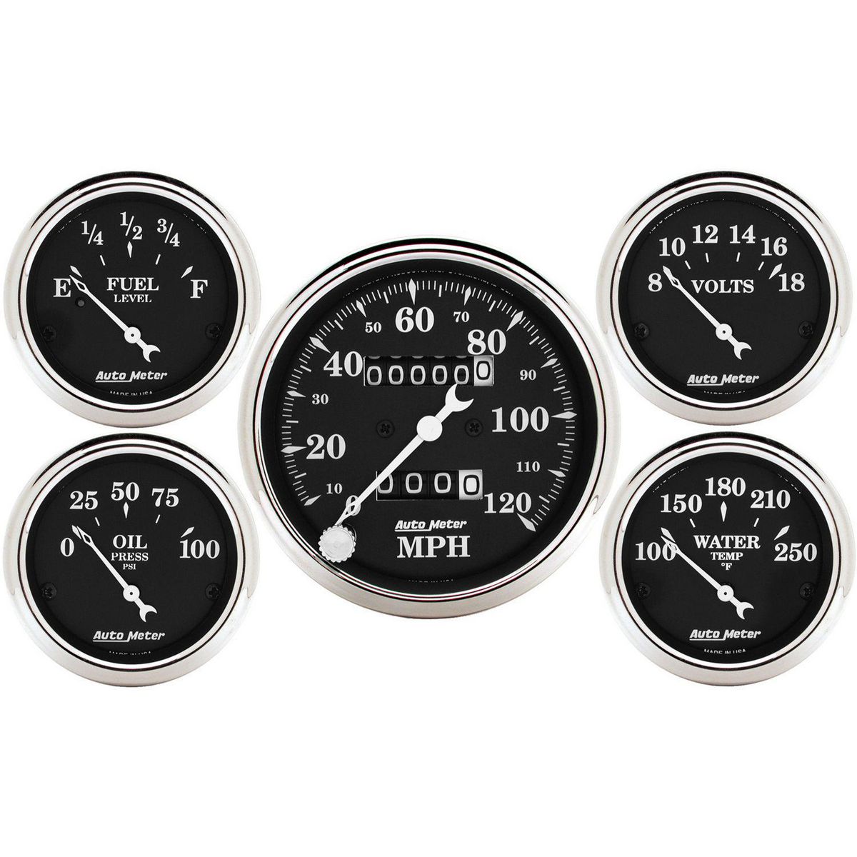 Autometer Old Tyme 5 Piece Gauge Kit Mechanical AU1708