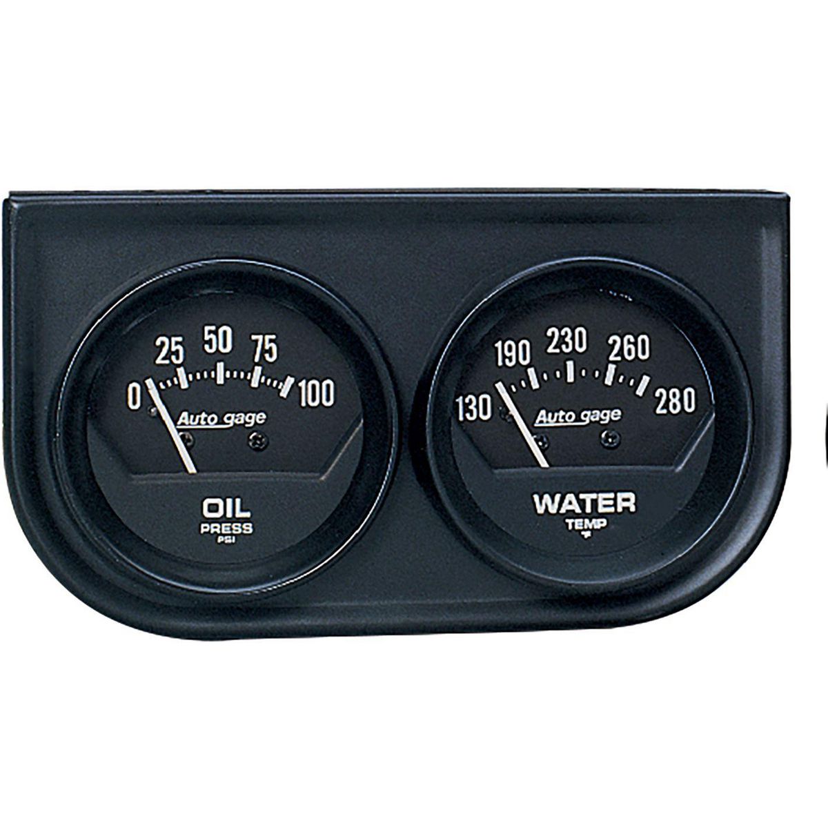 Autometer Auto Gauge 2in 2 Gauge Console Oil Water Black AU2345