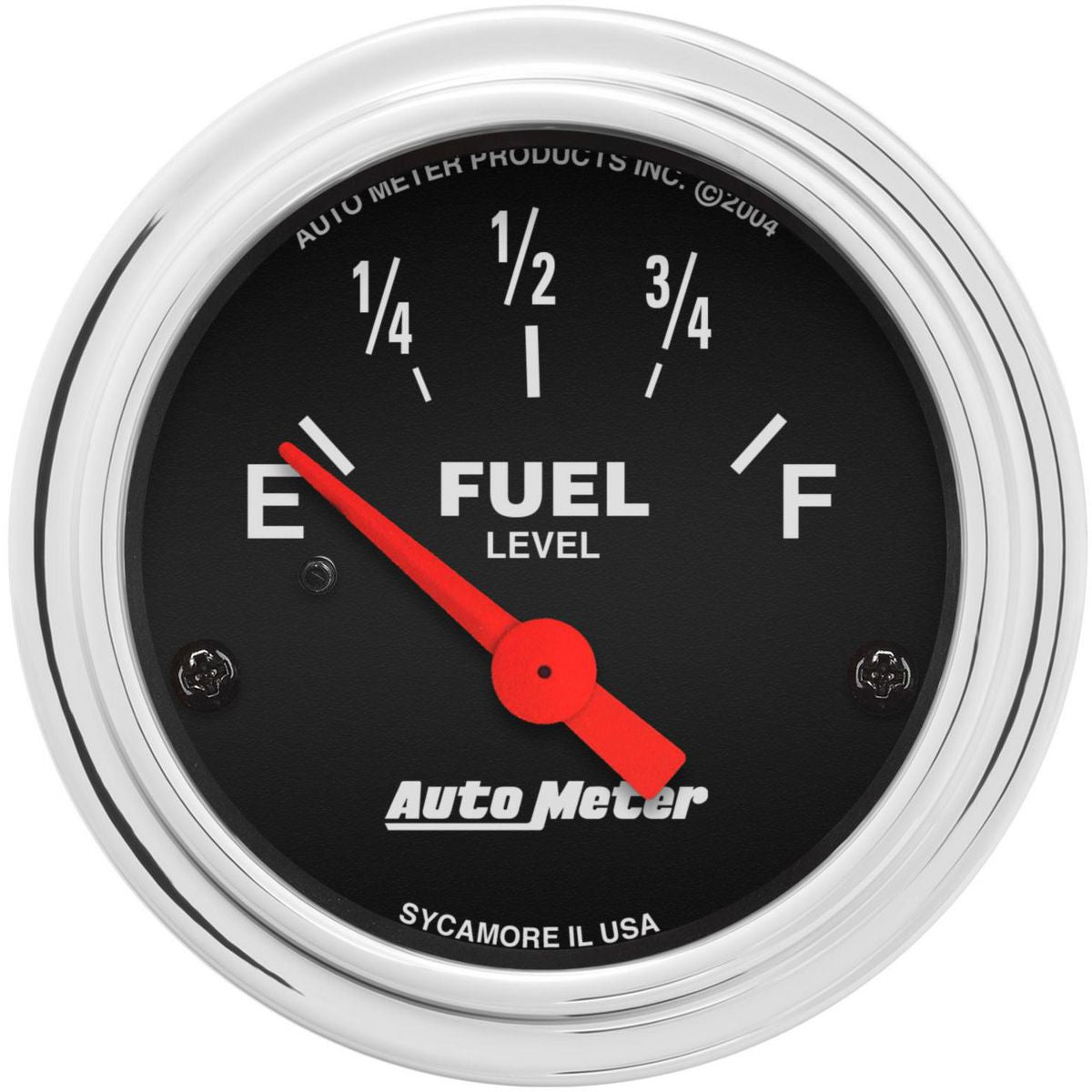 Autometer Trad Chrome 2-1/16in Fuel Level Gauge 240-33 Ohms Short Sweep Electric AU2516