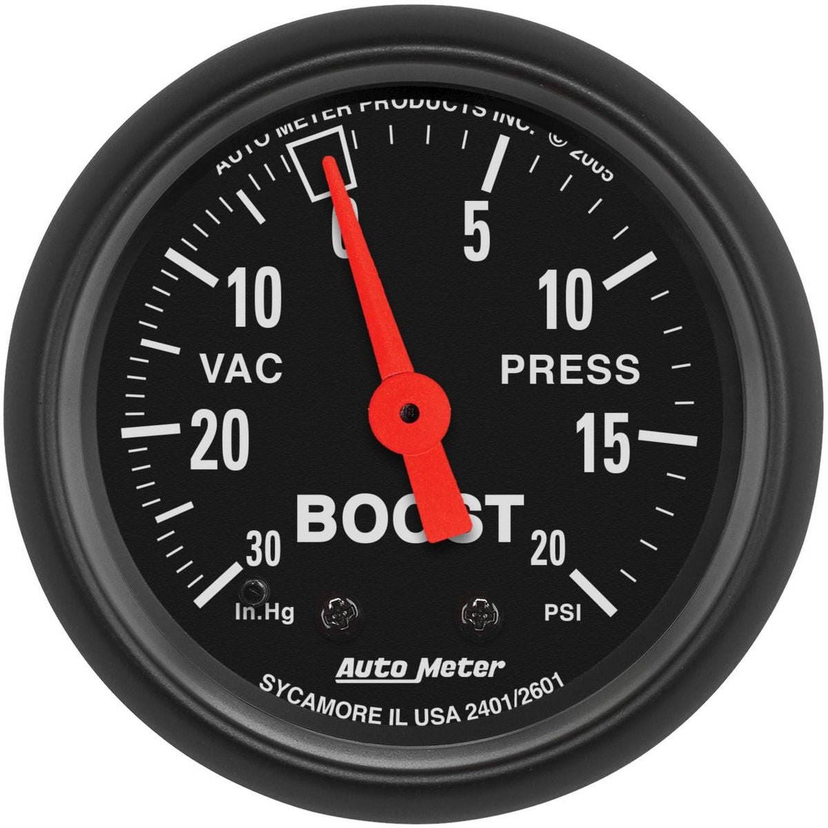 Autometer Z-Series 2-1/16in Boost/Vacuum Gauge 30in/Hg 20PSI Mechanical AU2601