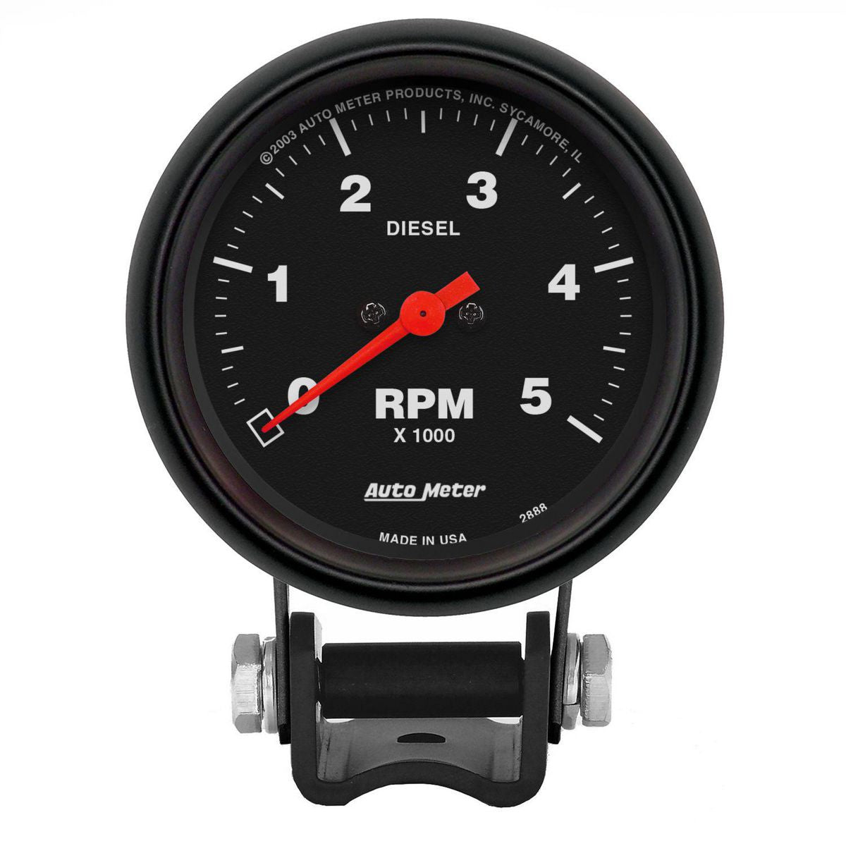 Autometer Z-Series 2-5/8in Diesel Tacho Gauge 5,000rpm Pedestal Mount AU2888