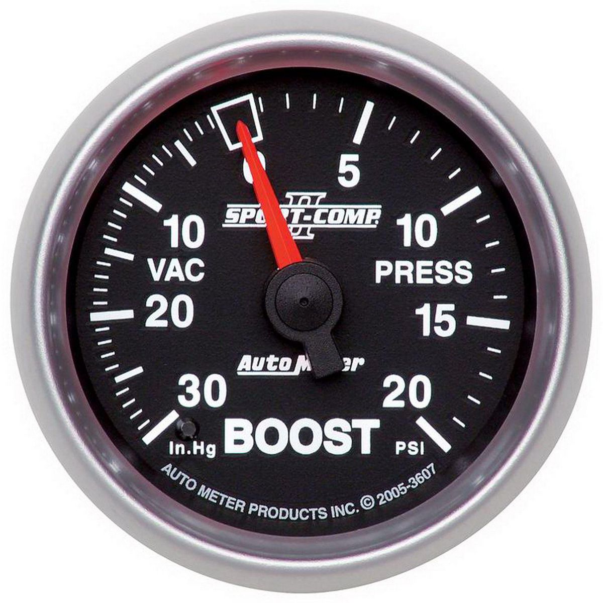 Autometer Sport-Comp II 2-1/16in Boost Gauge 30in/Hg 20PSI Mechanical AU3607