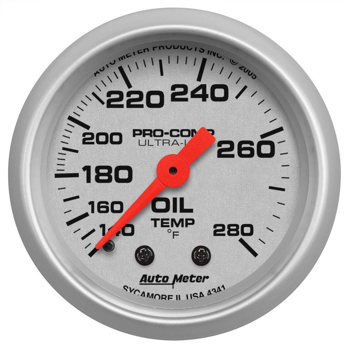 Autometer Ultra-Lite 2-1/16in Oil Temp Gauge 140-280F Mechanical AU4341