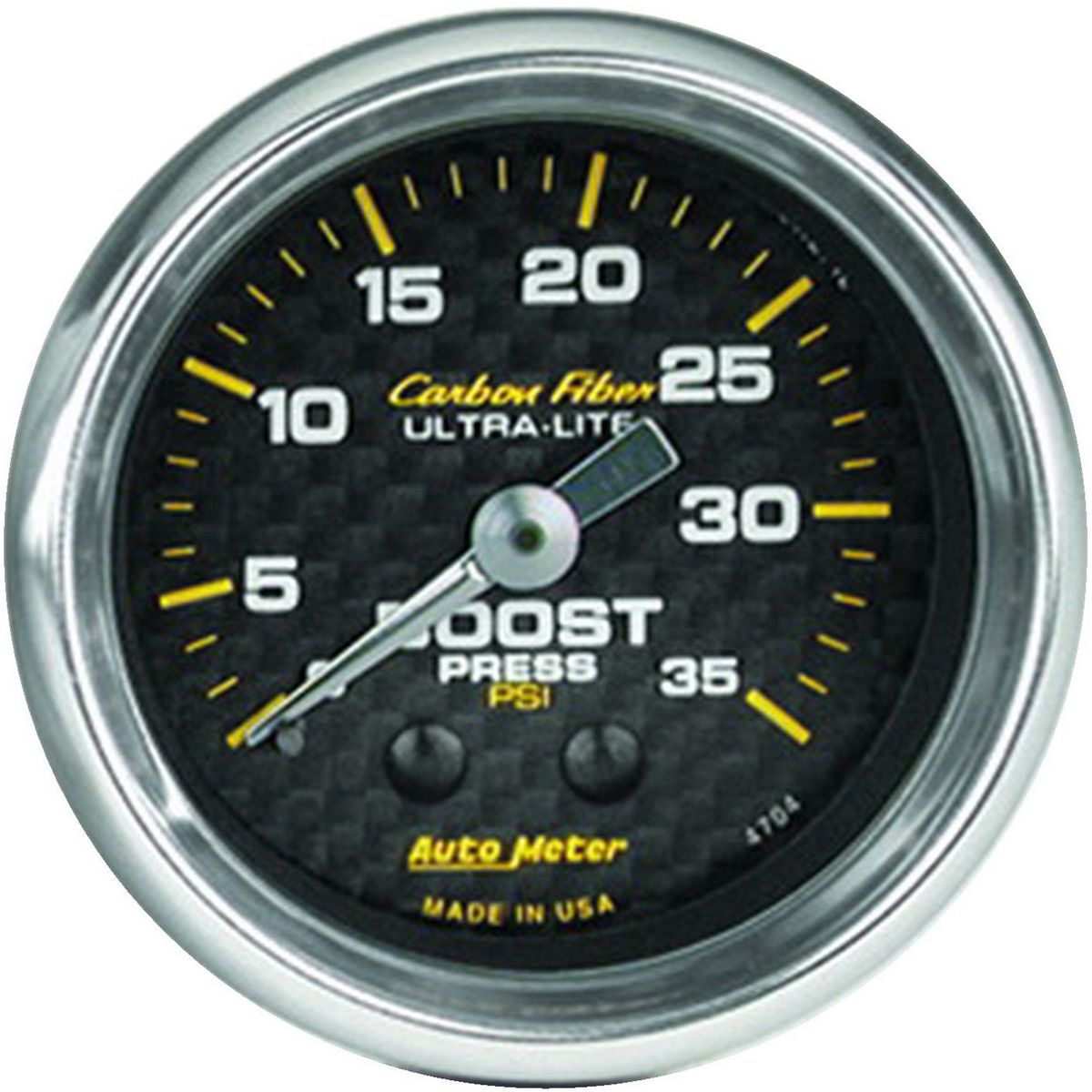 Autometer Carbon Fiber 2-1/16in Boost Gauge 0-35PSI Mechanical AU4704