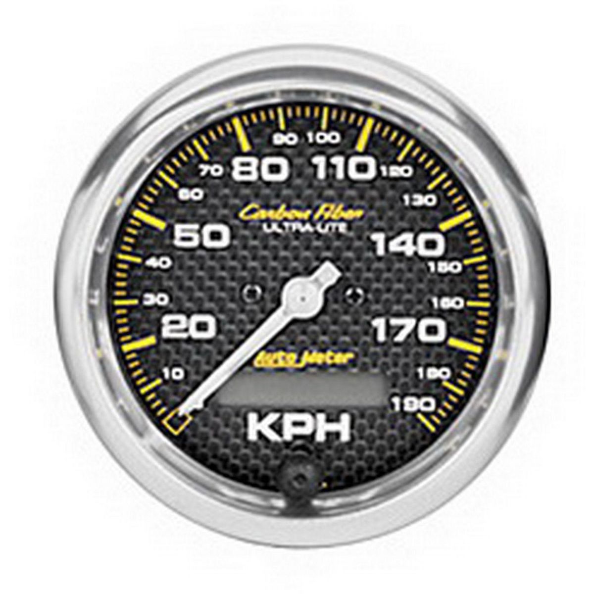 Autometer Carbon Fiber 3-3/8in Speedo Gauge 0-190MPH Short Sweep Electric AU4787-M
