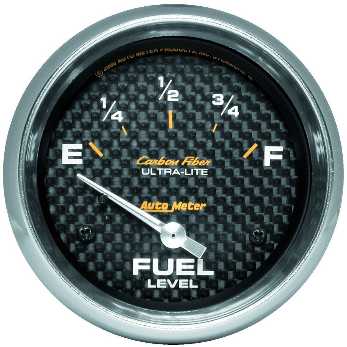 Autometer Carbon Fiber 2-5/8in Fuel Level Gauge 240-33 Ohms Short Sweep Electric AU4816