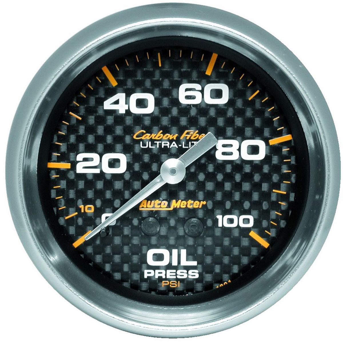 Autometer Carbon Fiber 2-5/8in Oil Pressure Gauge 0-100PSI Mechanical AU4821