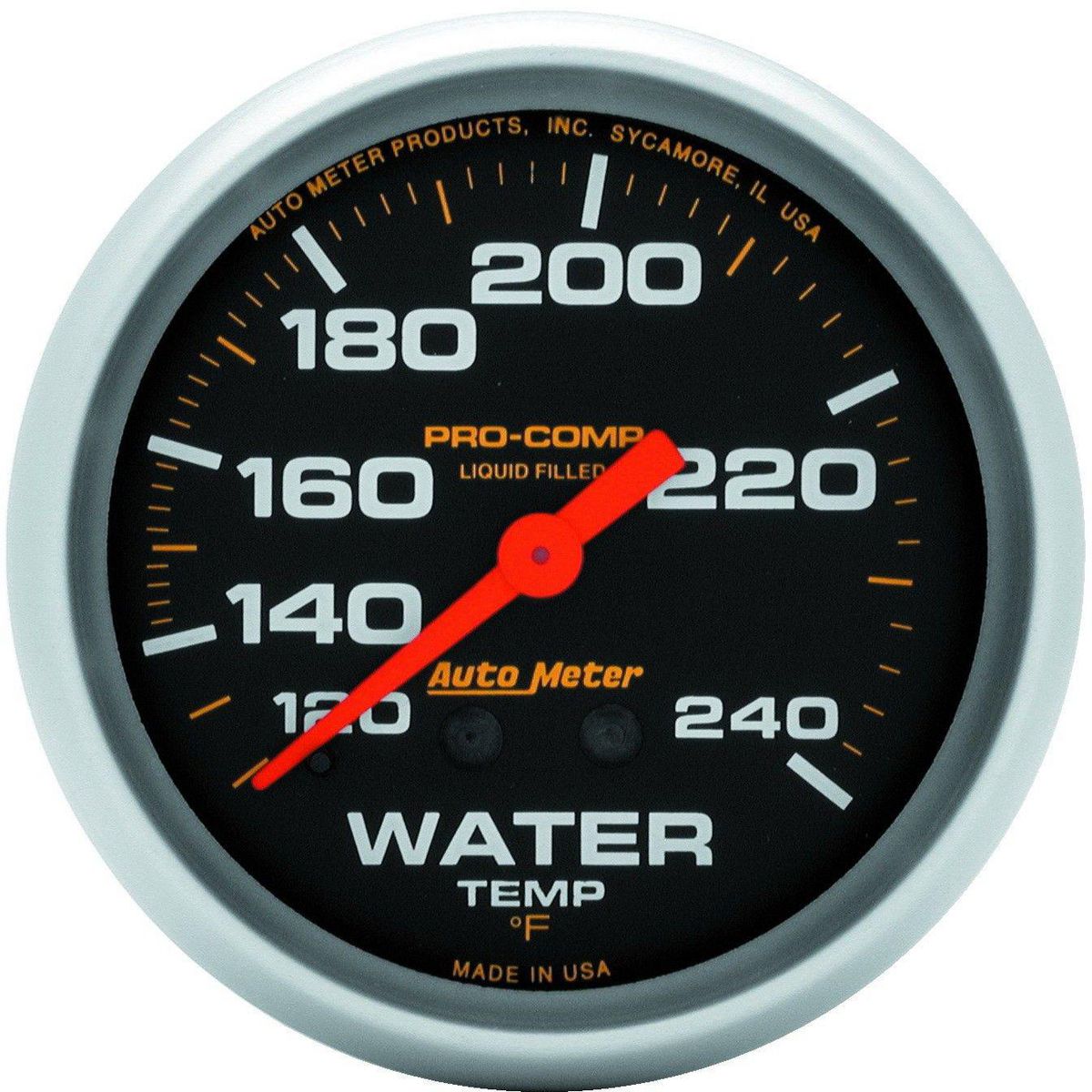 Autometer Pro-Comp 2-5/8in Water Temp Gauge 120-240F Liquid Filled Mechanical AU5433