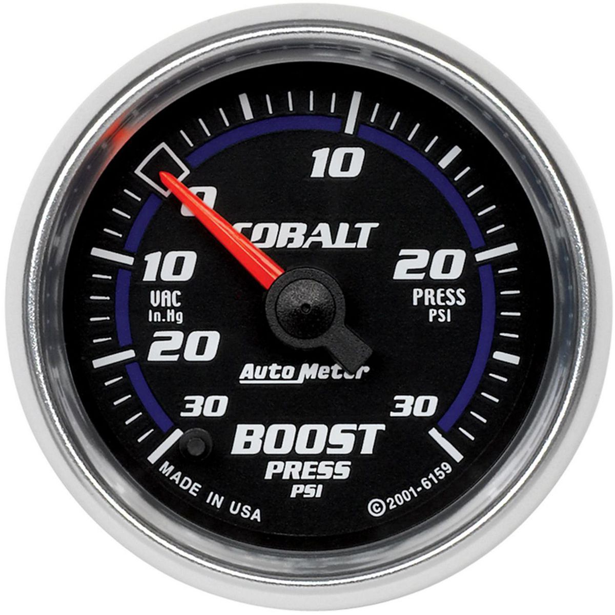 Autometer Cobalt 2-1/16in Boost/Vacuum Gauge 30in/Hg 30PSI Full Sweep Electric AU6159