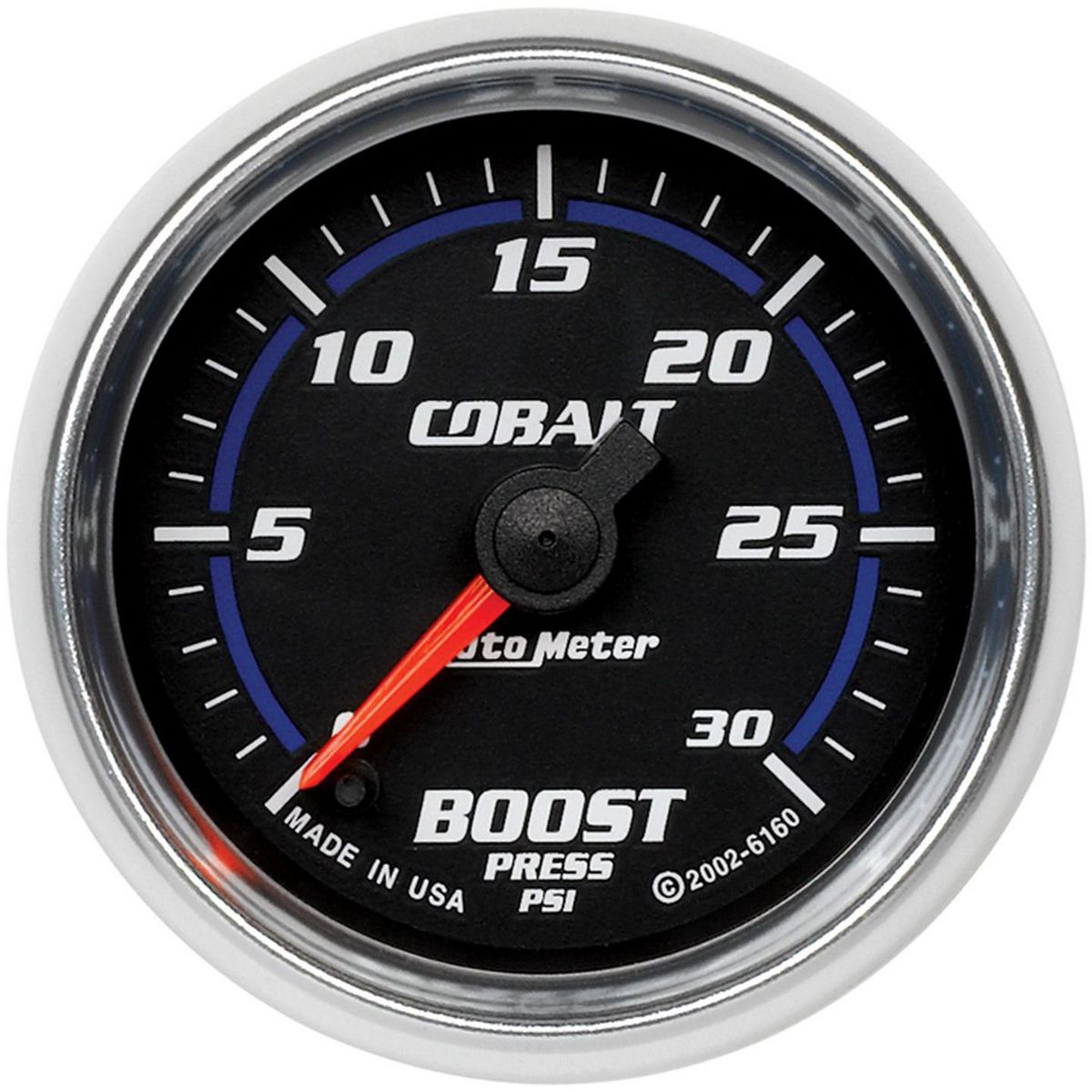 Autometer Cobalt 2-1/16in Boost Gauge 0-30 PSI Full Sweep Electric AU6160