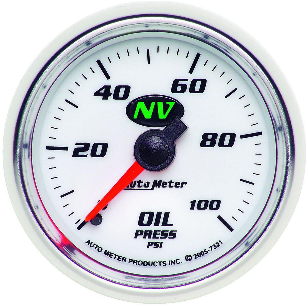 Autometer NV Series 2-1/16in Oil Pressure Gauge 0-100PSI Mechanical 10ft AU7321