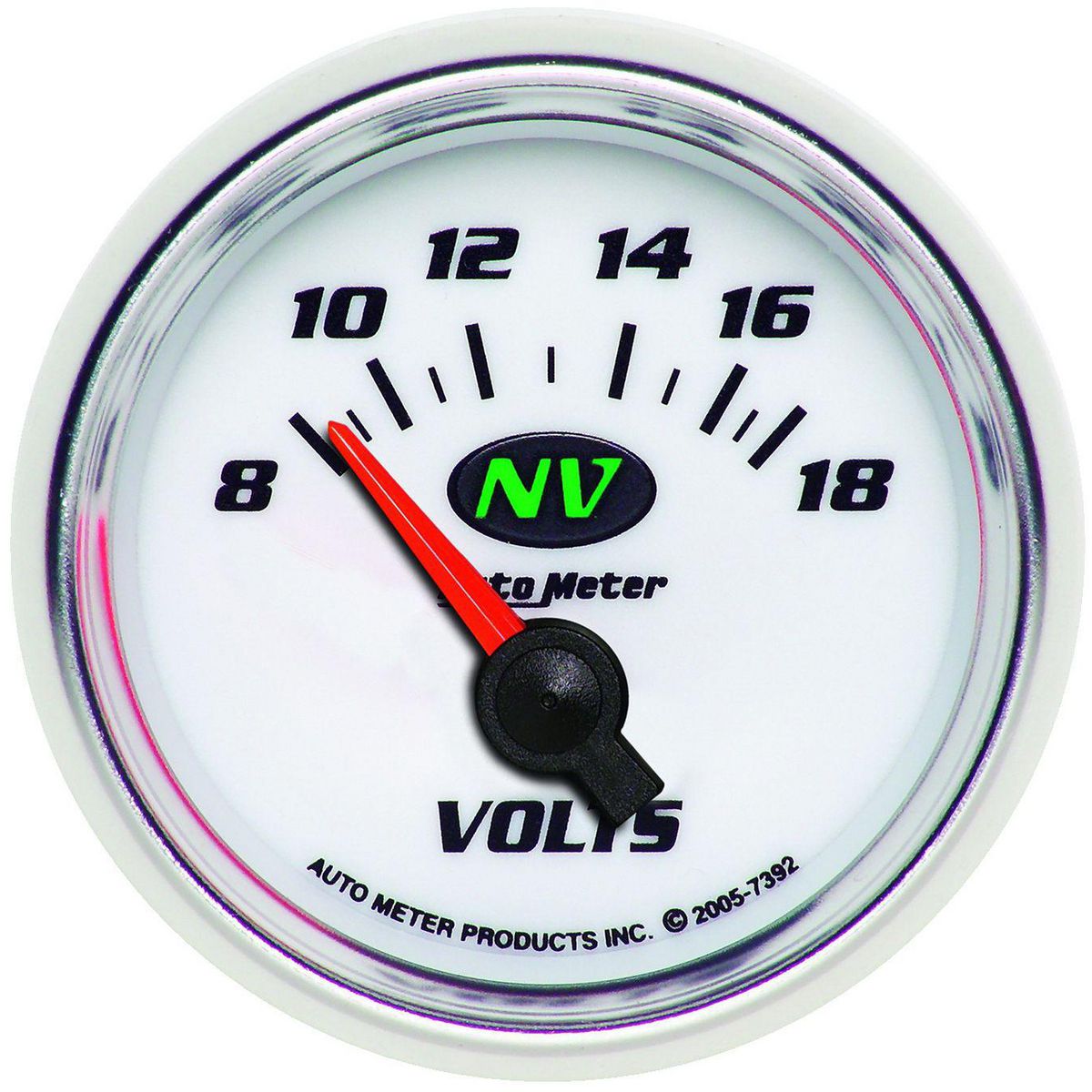 Autometer NV Series 2-1/16in Voltmeter 8-18V Short Sweep Electric AU7392