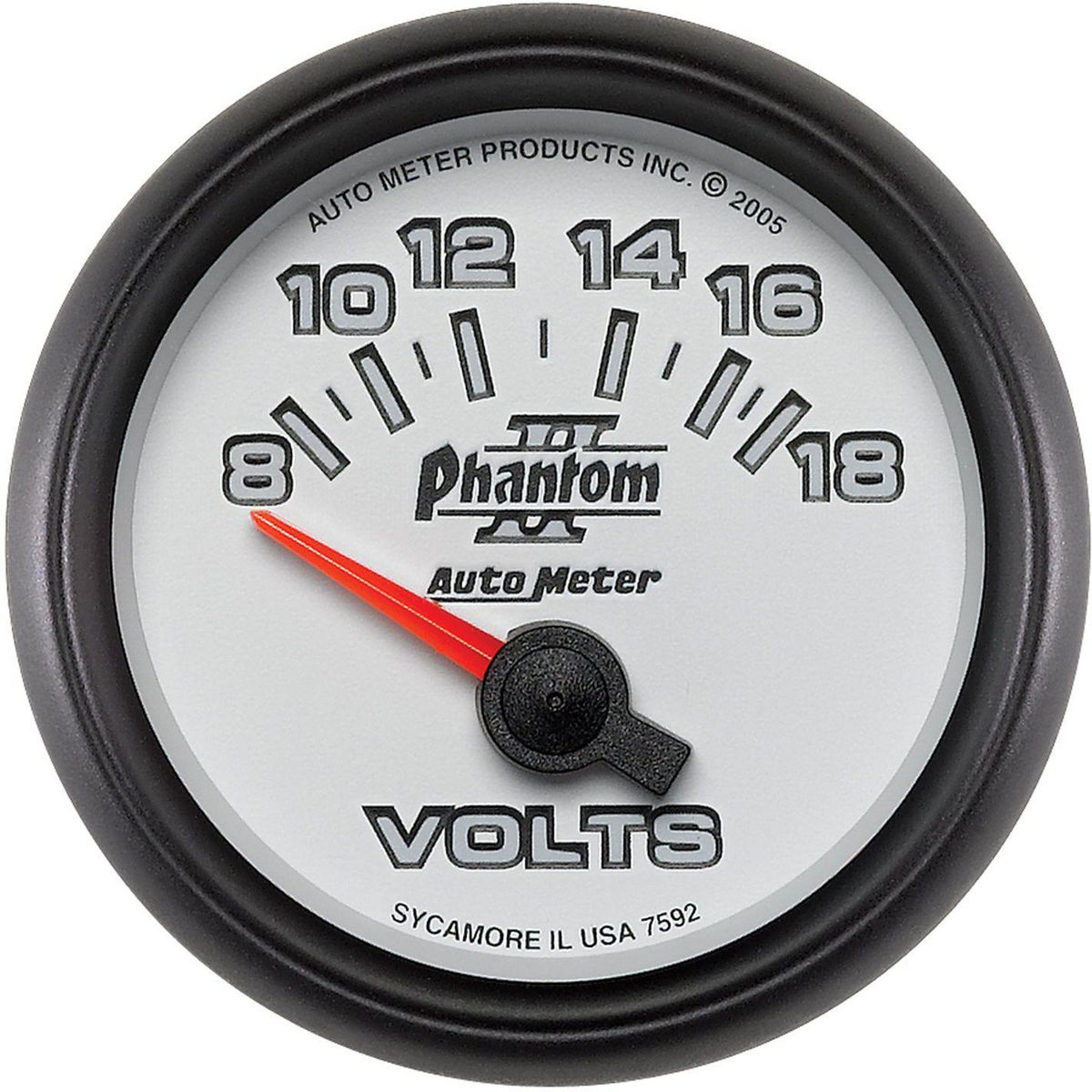 Autometer Phantom II 2-1/16in Voltmeter 8-18V AU7592