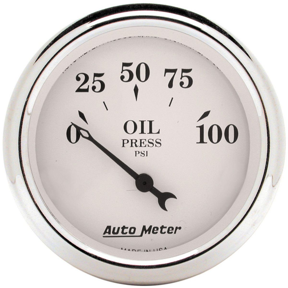 Autometer Old Tyme 2-1/16in Oil Pressure Gauge 0-100PSI Short Sweep Electric AU1628