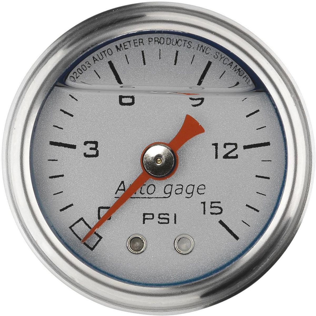 Autometer 1-1/2in Fuel Pressure Gauge Liquid Filled Silver AU2178