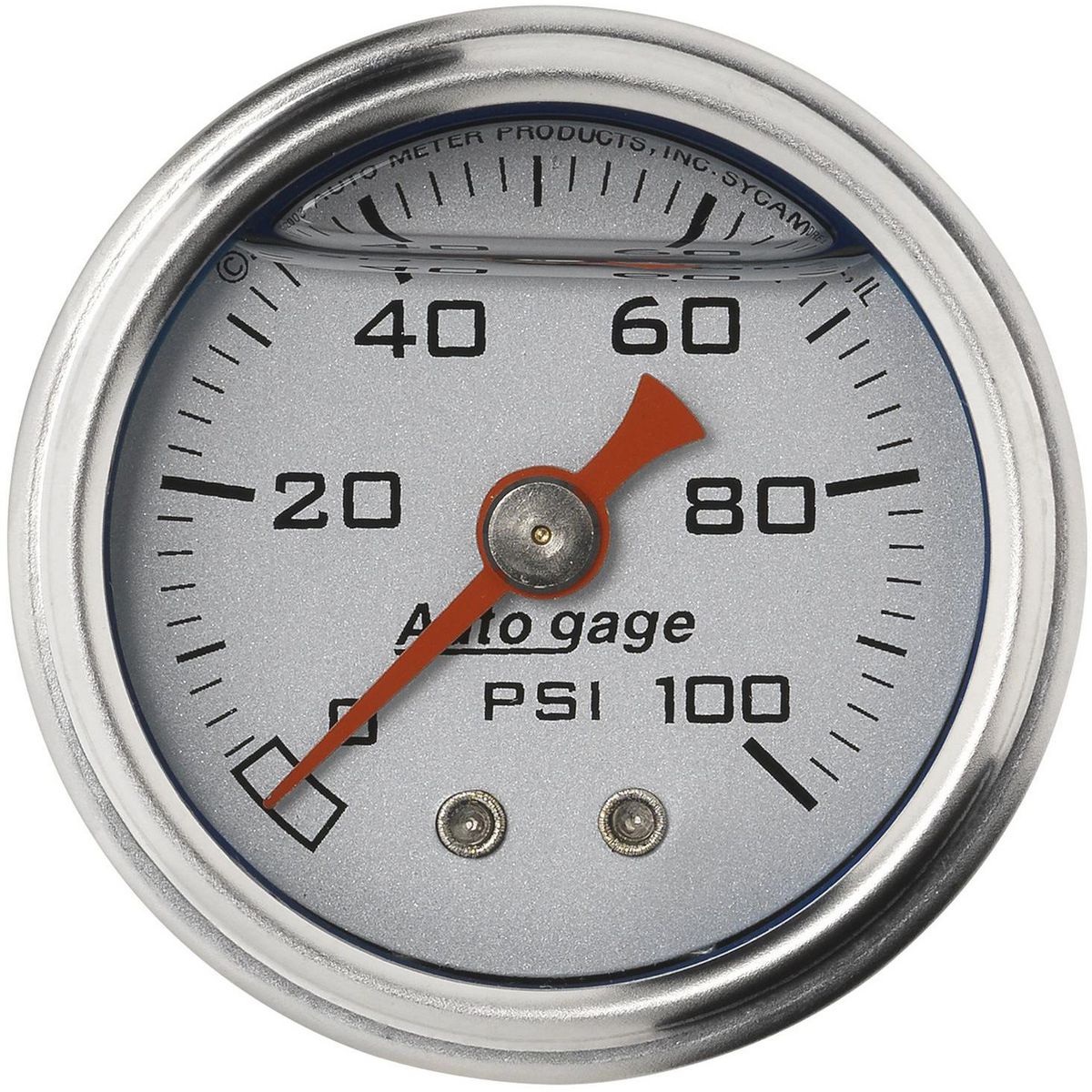 Autometer 1-1/2in Fuel Pressure Gauge Liquid Filled Silver AU2180