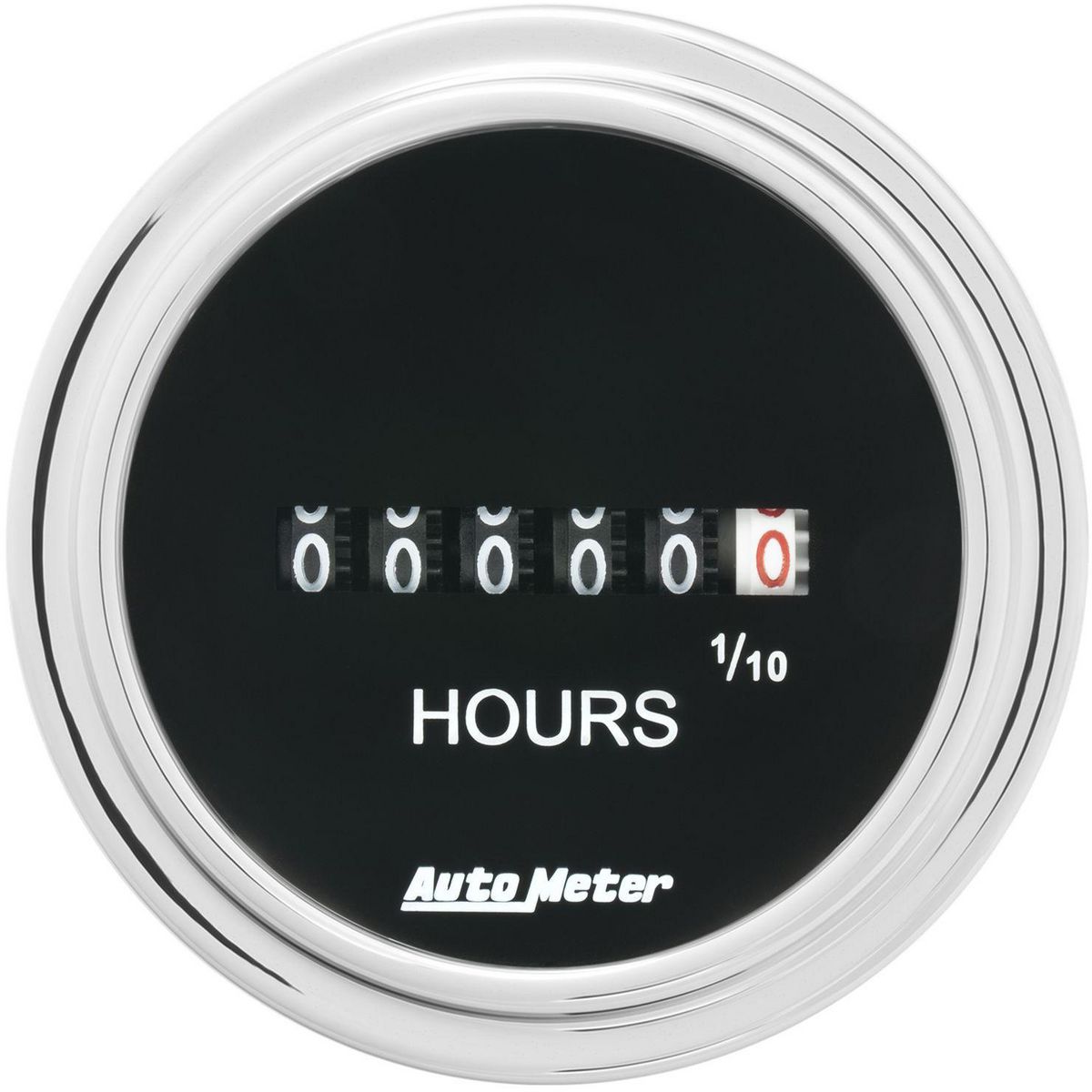 Autometer Trad Chrome 2-1/16in Hour Meter 100000 Hours AU2587