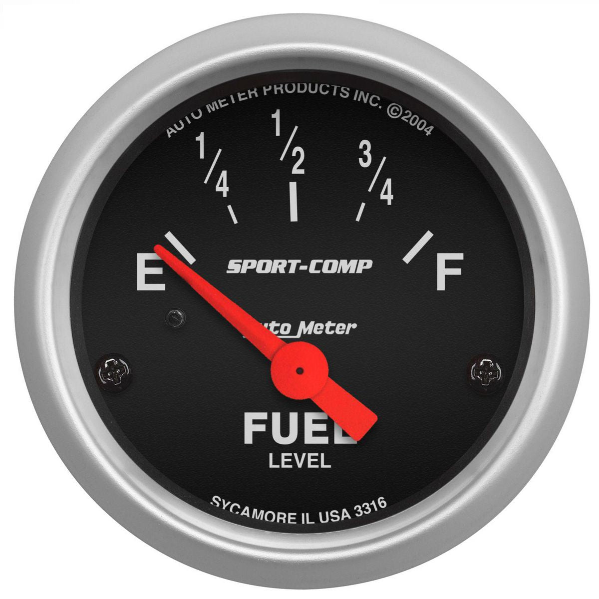 Autometer Sport-Comp 2-1/16in Fuel Level Gauge 240-33 Ohm Short Sweep Electric AU3316
