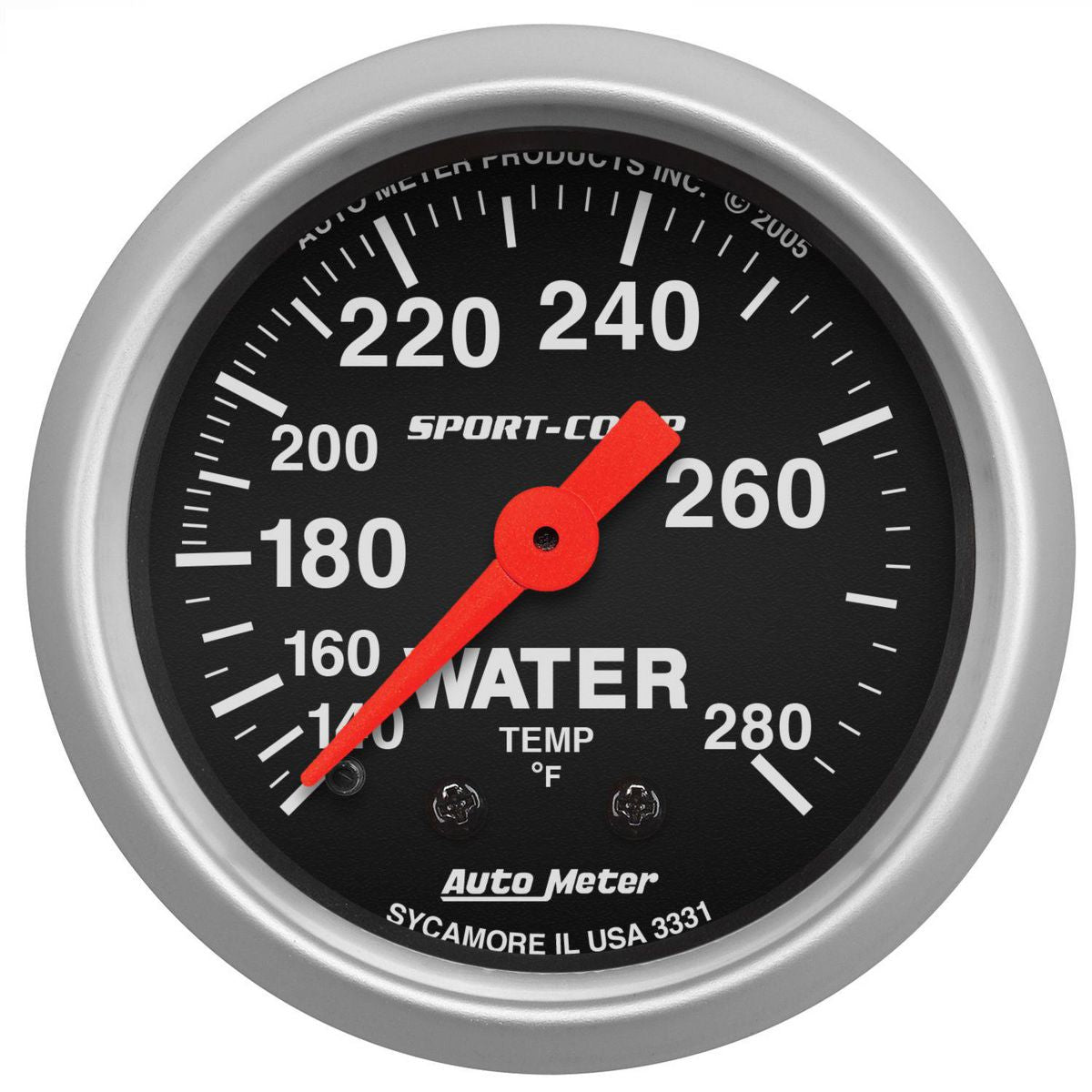 Autometer Sport-Comp 2-1/16in Water Temp Gauge 140-280F Mechanical AU3331
