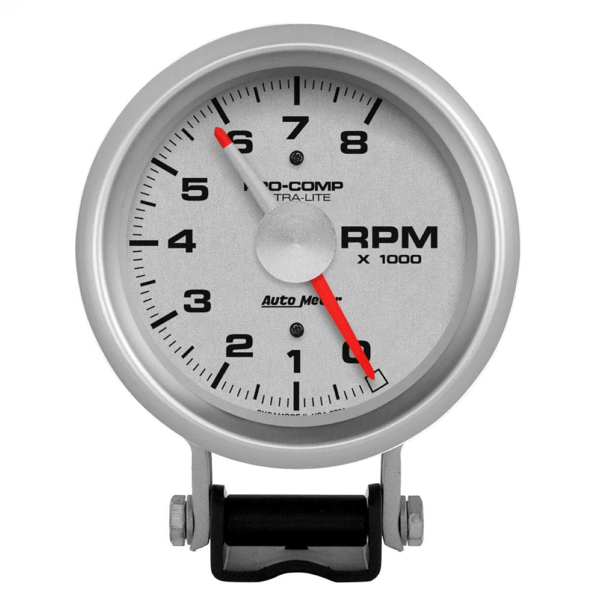 Autometer Ultra-Lite 3-3/4in Tacho Gauge 8,000rpm Pedestal Mount w/Adjustable Pointer AU3781