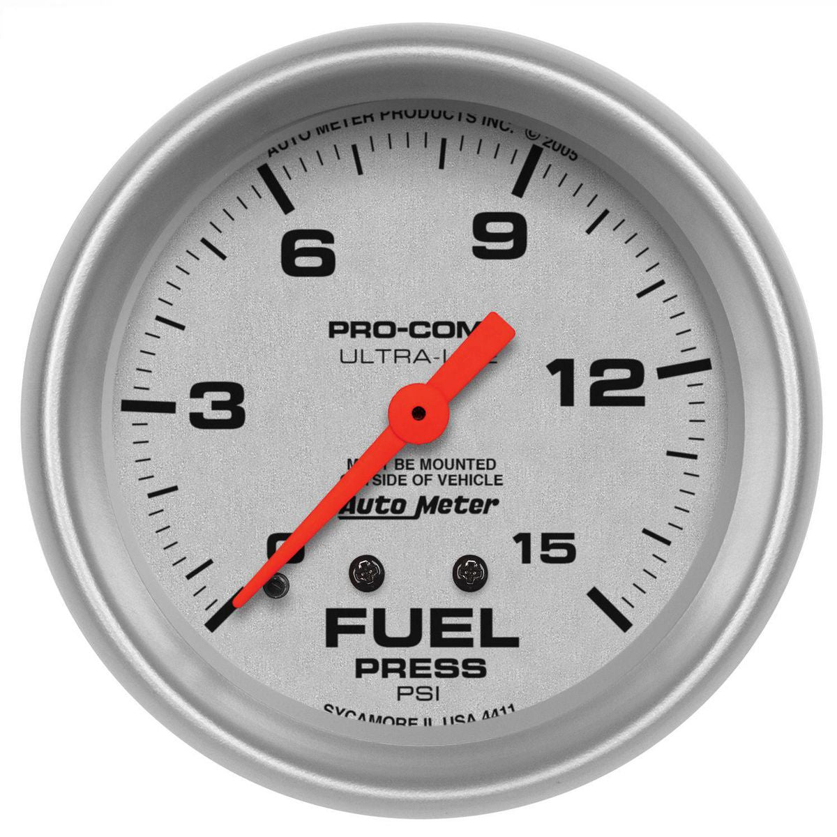 Autometer Ultra-Lite 2-5/8in Fuel Pressure Gauge 0-15 PSI Mechanical AU4411