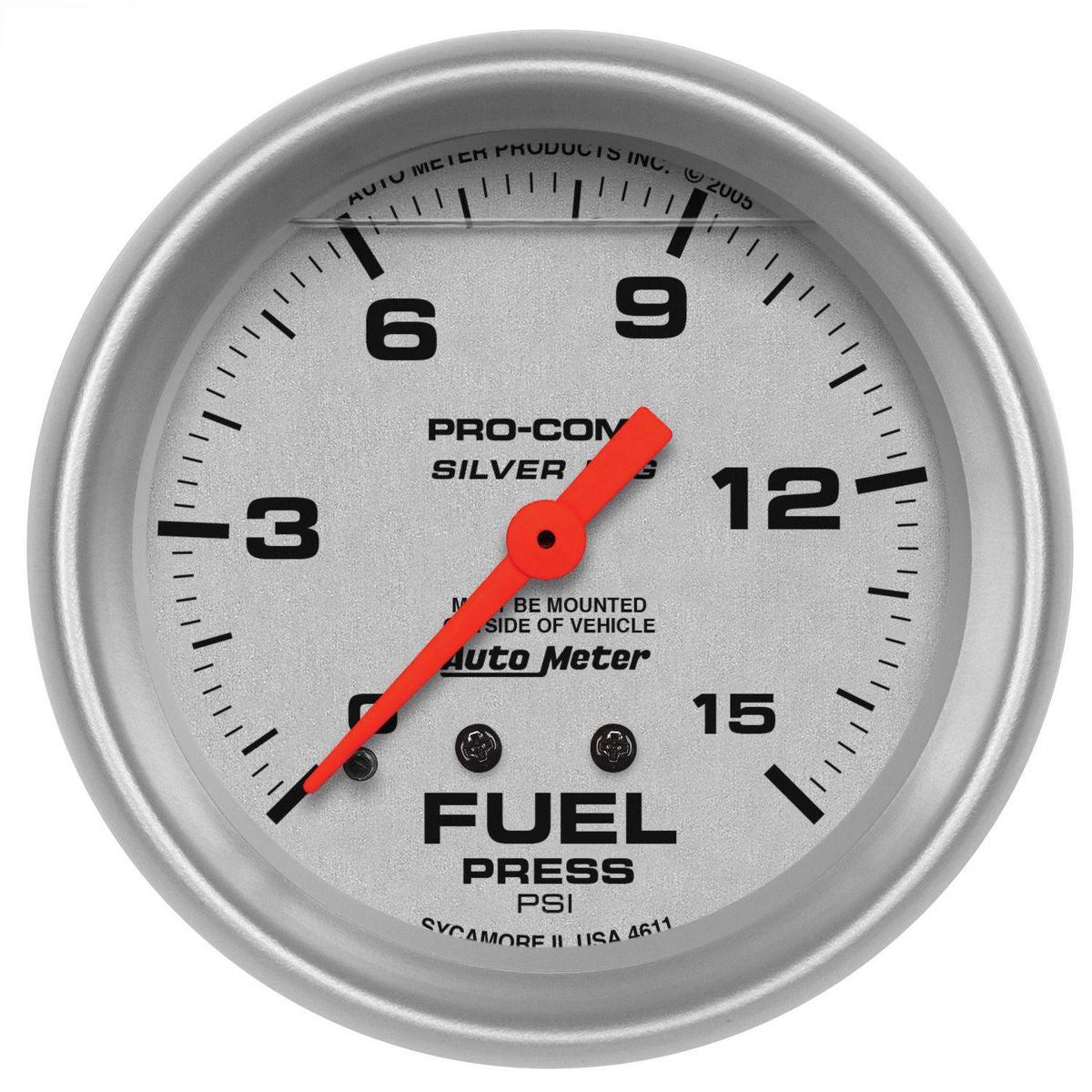 Autometer Ultra-Lite 2-5/8in Fuel Pressure Gauge 0-15 PSI Mechanical Liquid Filled AU4611