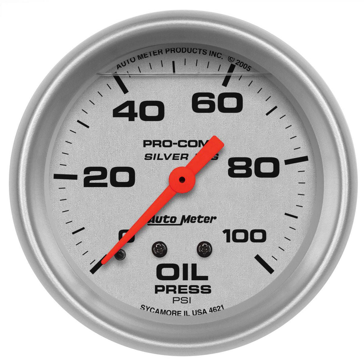 Autometer Ultra-Lite 2-5/8in Oil Pressure Gauge 0-100 PSI Mechanical Liquid Filled AU4621