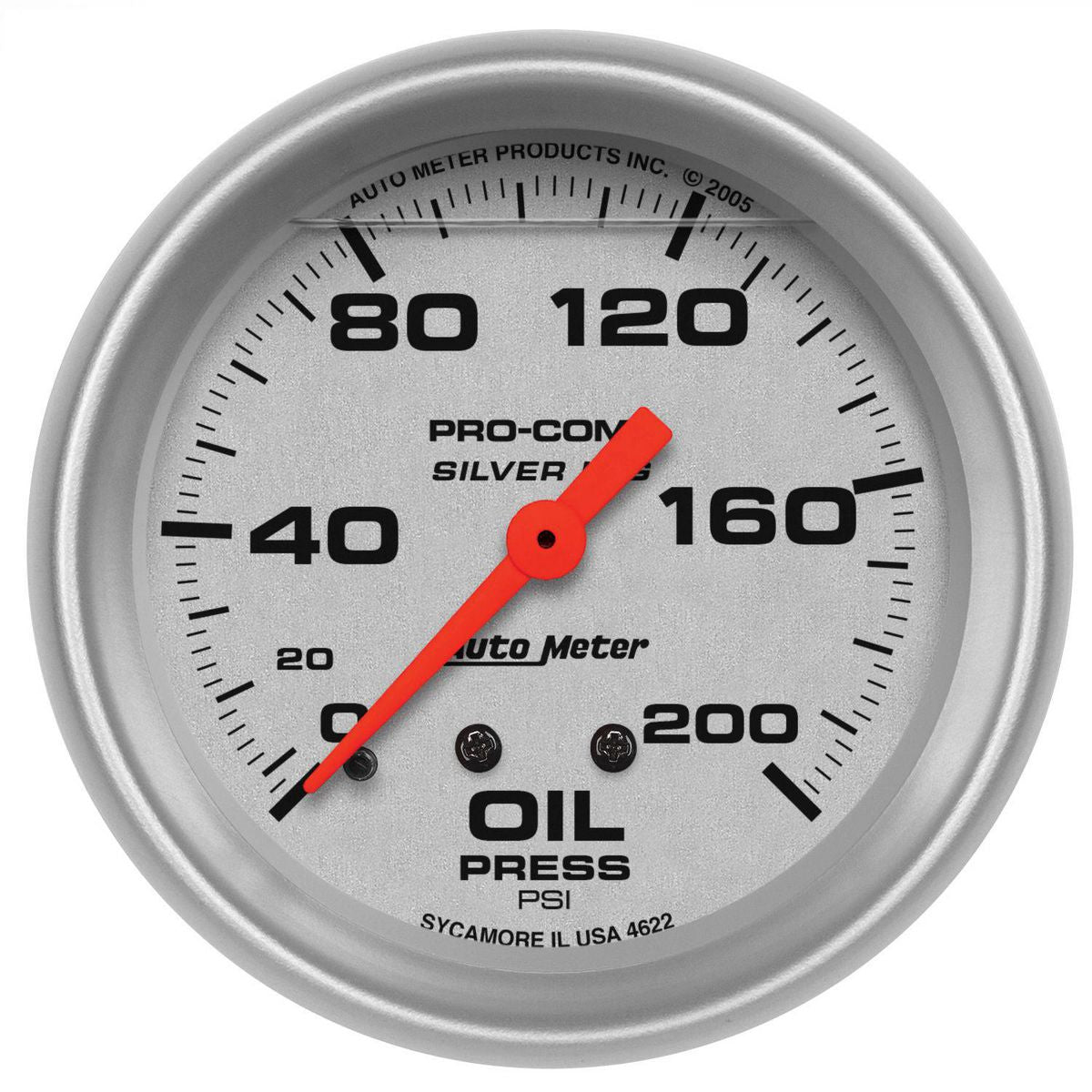 Autometer Ultra-Lite 2-5/8in Oil Pressure Gauge 0-200 PSI Mechanical Liquid Filled AU4622